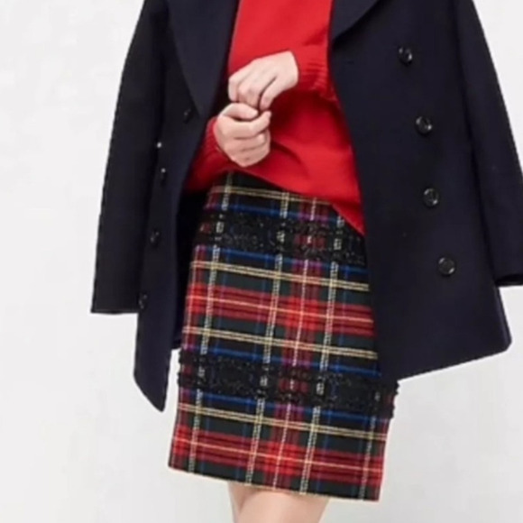 J.Crew Size 6 Festive Tartan Plaid Italian Fabric - Picture 1 of 8